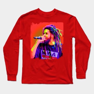 J. Cole//Pop Art Style Long Sleeve T-Shirt